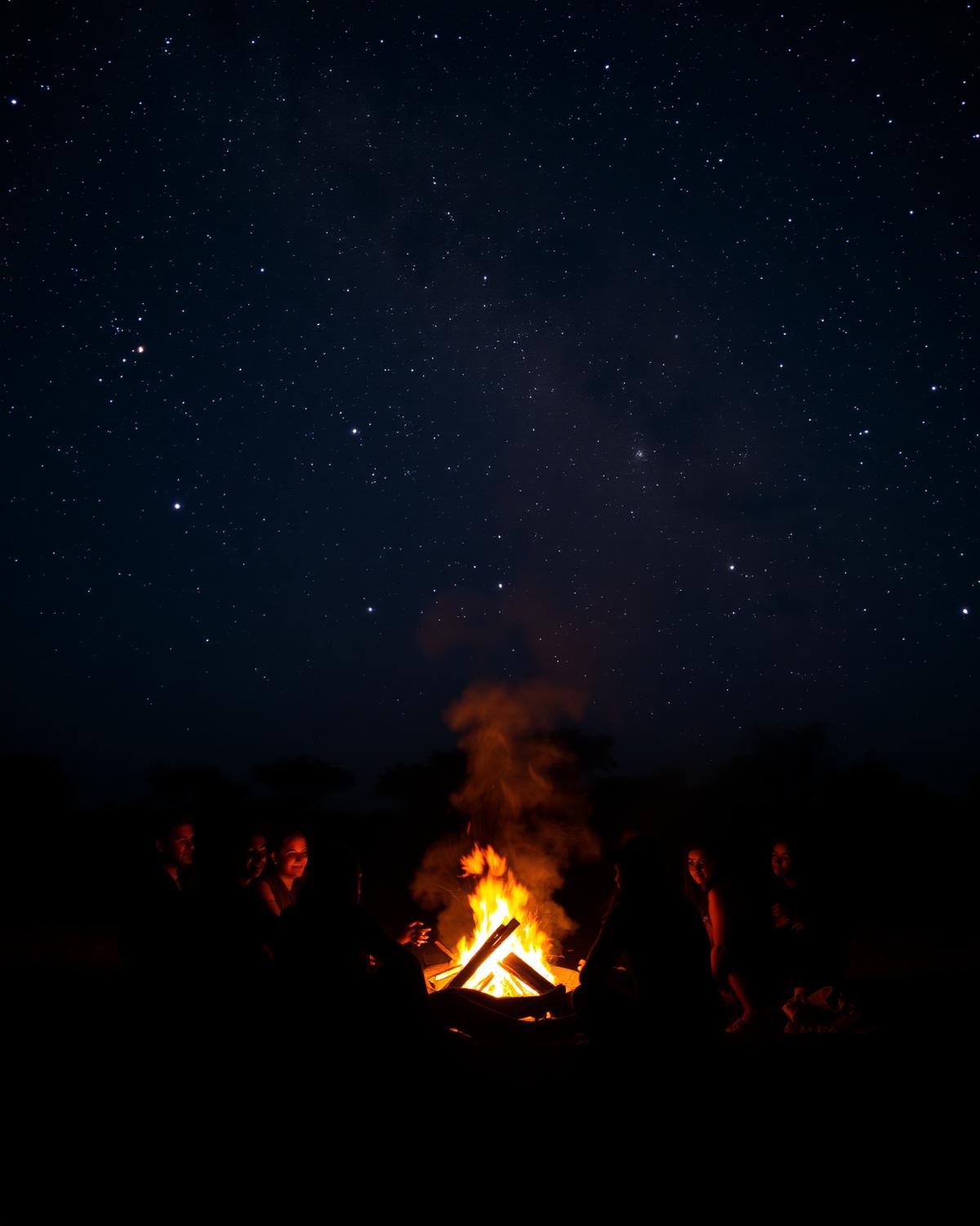 Bonfire under the stars